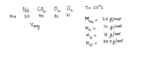 Solved Arrange Tne Following Gases In Order Of Reasing Average