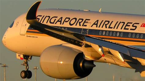 Breathtaking Singapore Airlines A350 900 Sunset Landing Melbourne