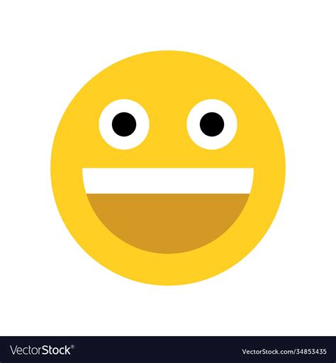 Yellow happy face emoji Royalty Free Vector Image