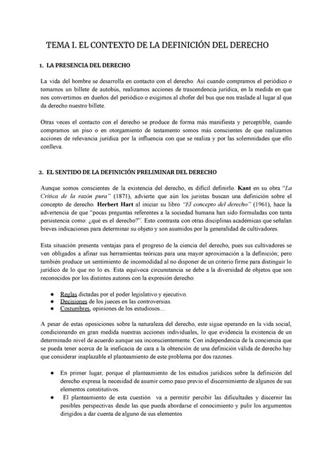 Tema I Apuntes Tema Teor A Del Derecho Manual Ara Pinilla Tema