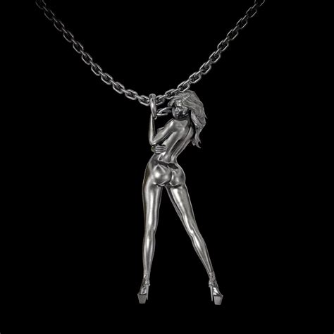 Erotic Woman Cyber Nude Pendant Inspired By Hajime Art Desk Etsy
