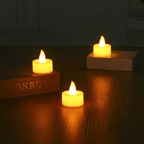 24pcsset Tea Lights Flameless Battery Operated Tea Light Candles For