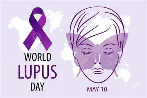 Medical Poster For World Lupus Day May 10th Womans Face Adorned With