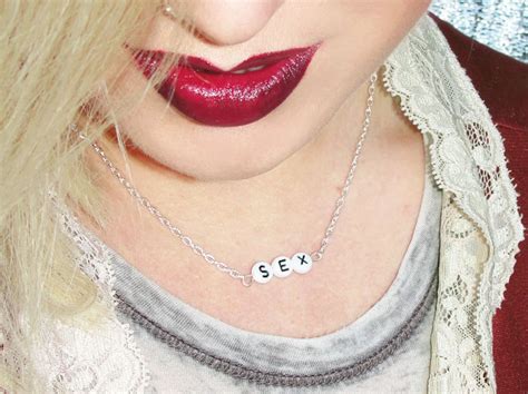 Silver White And Black Sex Chain Necklace T Idea Have One Etsy