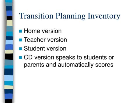 Ppt A Four Part Transition Assessment Model Powerpoint Presentation