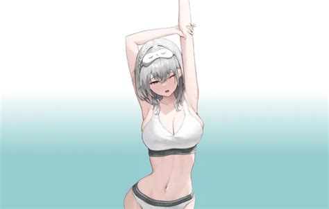Wallpaper Girl Hot Sexy Boobs Stretch Anime Short Hair Pretty Babe Underwear Oppai