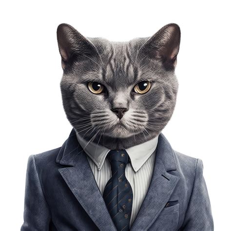 Un Gato Con Traje Y Corbata Que Dice Gato Foto Premium