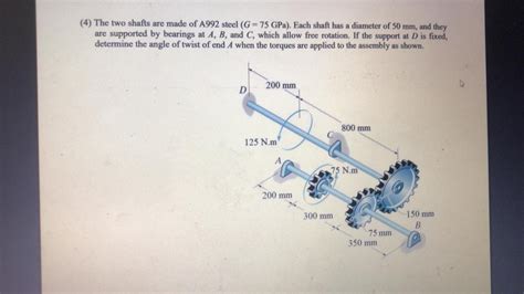 Solved 4 The Two Shafts Are Made Of A992 Steel G 75