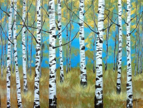 Birch Trees 12×16 acrylic © Zan Savage – ZanArt