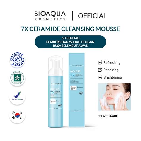 Jual BIOAQUA 7x Ceramide Skin Barrier Care Moisturize Cleansing Mousse