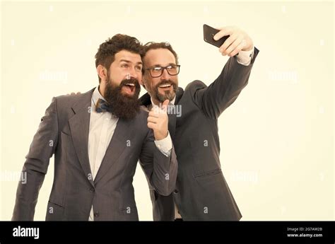Mature Men Making Selfie Agile Business Collaboration And Teamwork