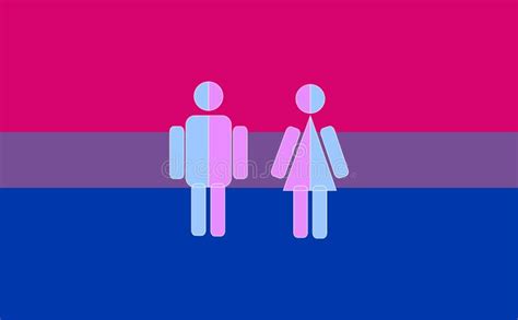 Bandera Bisexual Del Vector Del Orgullo Con Los Iconos De La Gente