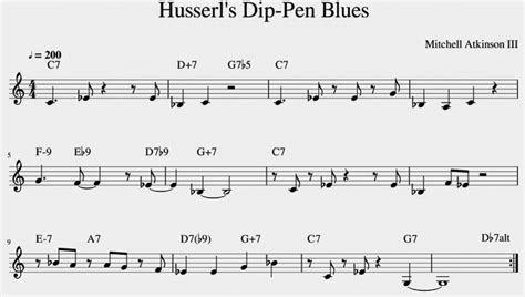 Example of a jazz lead sheet. Chords and basic melodic information are ...