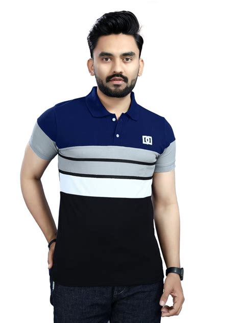 Mens Regular Fit Striped Polo T Shirts Poly Cotton At Rs 149 Piece