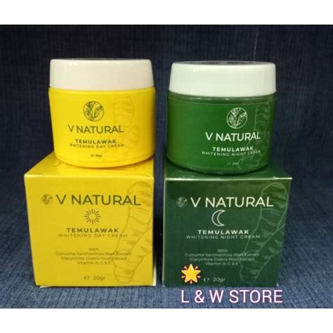 Jual V Natural Temulawak Day Cream Night Cream 20gr BPOM Shopee