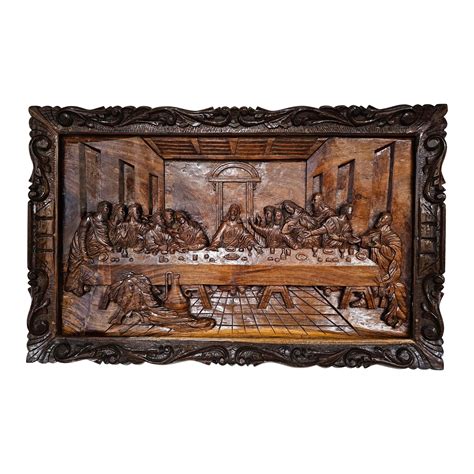 Last Supper Carved Wood Plaques