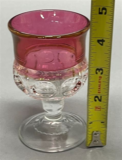 Kings Crown Ruby Red Goblet Cup 4 25 Thumbprint Flash Cordial Glass Tiffin 4614983867