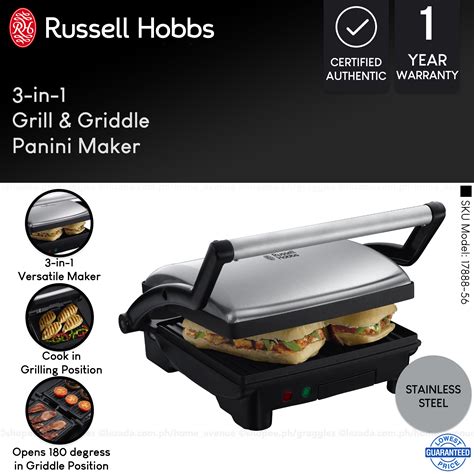 Russell Hobbs 3 In 1 Grill And Griddle Panini Maker 17888 56 Lazada PH