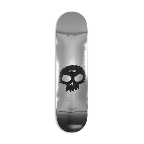 Zero Single Skull Skateboard Deck Silver Foil Supereight