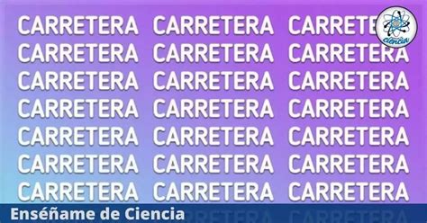 Reto Visual Puedes Encontrar La Palabra Diferente A CARRETERA Tienes