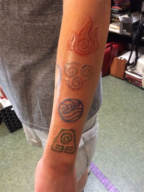 Four Elements Tattoo From Avatar The Last Airbender On My Forearm Four Elements Tattoo Tatoo