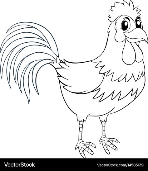 Animal outline for chicken Royalty Free Vector Image