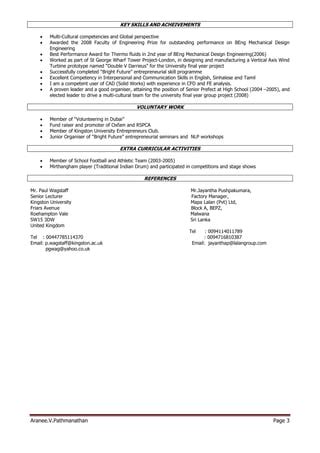 Resume Aranee V Pathmanathan For 4 PDF