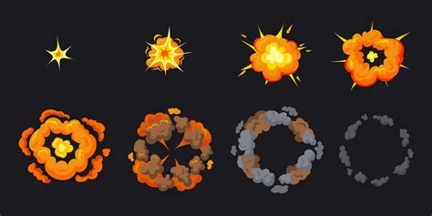 Explosion Animation Cartoon Explosive Smoke Sprite Frame For Game P