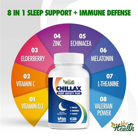 Chillax Stress Anxiety Mood | Sleep Aid + Immune Defense, 8 in1 Formula
