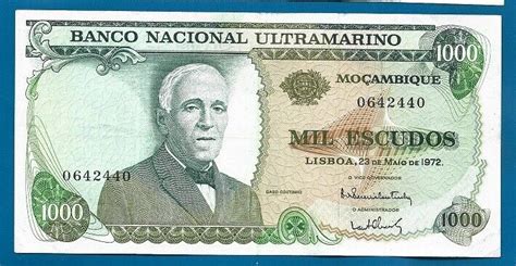 2 PORTUGAL MOSAMBIK MOZAMBIQUE BANKNOTEN 1000 Escudos 1972 P 115