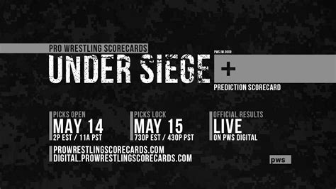 Impact Under Siege Pro Wrestling Scorecards