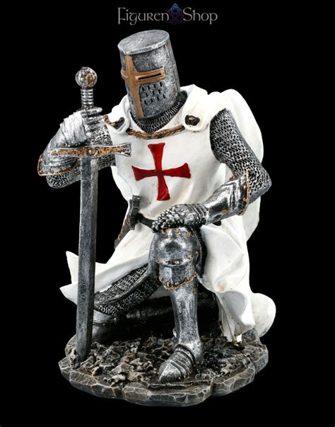 Kneeling Templar Knight Figurine With Sword