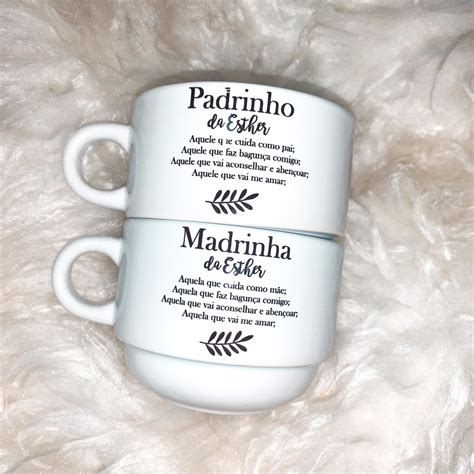 Xícara Personalizada para Padrinhos e Madrinhas de Batizado