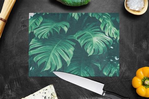 Glazen Snijplank 28x20 Monstera Bladeren Planten Jungle