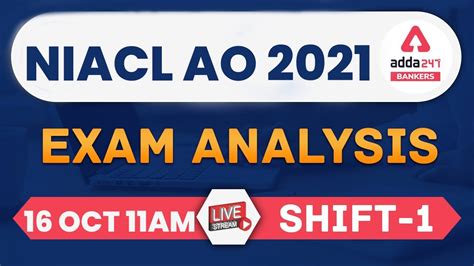 Niacl Ao Exam Analysis 16 Oct 2021 Shift 1 Niacl Question Paper