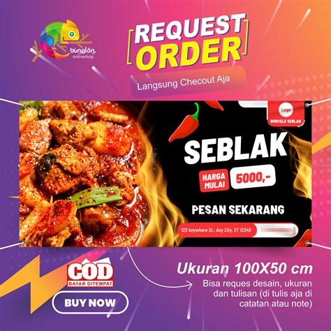 Spanduk Banner Merah Hitam Kreatif Seblak Banner Lazada Indonesia