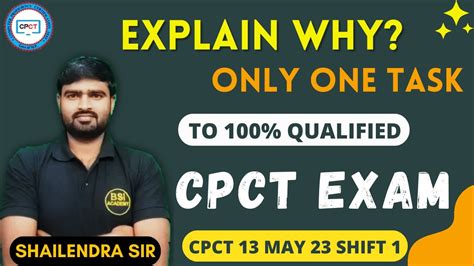 One Task To Qualify CPCT Exam CPCT 13 May 2023 Shift 1 Paper Solution