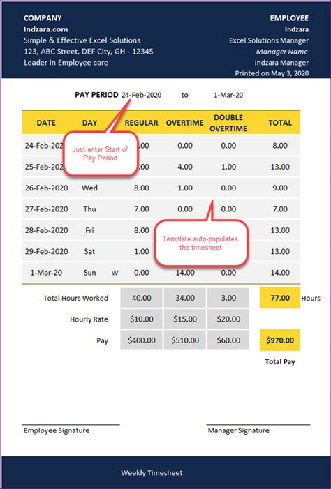 Employee Timesheet Excel Template - Etsy