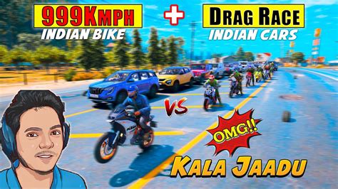 Gta Indian Bikes Vs Indian Cars Kmph Speed Drag Race With