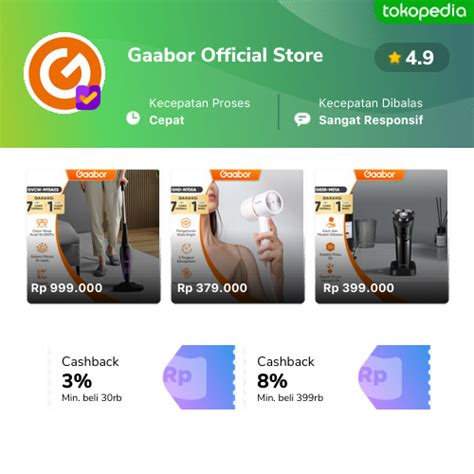 Gaabor Official Store Produk Resmi Terlengkap Tokopedia