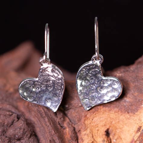 Heart Drop Earrings Handcrafted In Cornwall Browse Our Jewellery