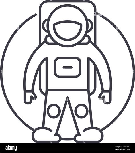 Astronaut Concept Icon lineare isolierte Illustration dünner