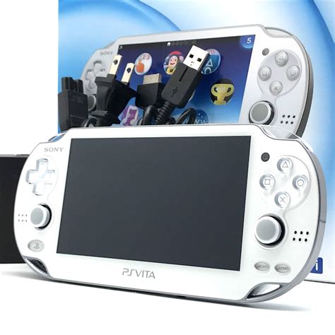 SONY PS Vita Crystal White PCH 1000 OLED Wi Fi W Charger Box