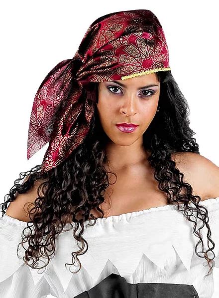 Sale Red Pirate Head Scarf In Stock