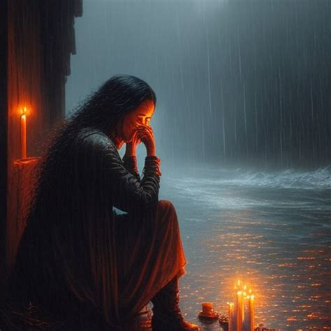 Lonely Girl Crying In Rain