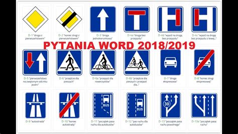 Pytania Z Egzaminu Na Prawo Jazdy Word Znaki Informacyjne