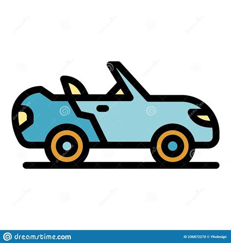 Contorno De Color De Icono De Coche Convertible Ilustraci N Del Vector