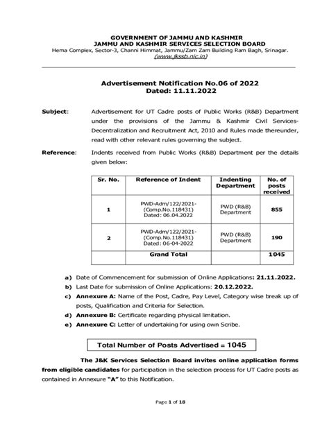 Fillable Online Government Of Jammu And Kashmir Jammu And Kashmir