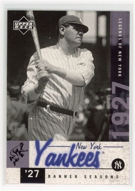 Upper Deck Legends Of New York Banner Seasons Babe Ruth For