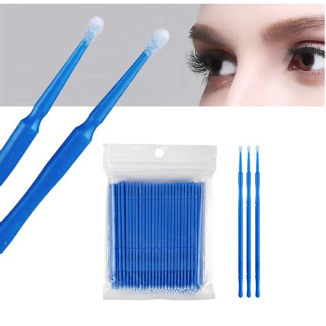 Vvhuda Disposable Micro Brushes Pcs Eyelash Wands Extensions Lint